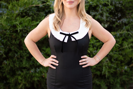 Black Dress with White Collar