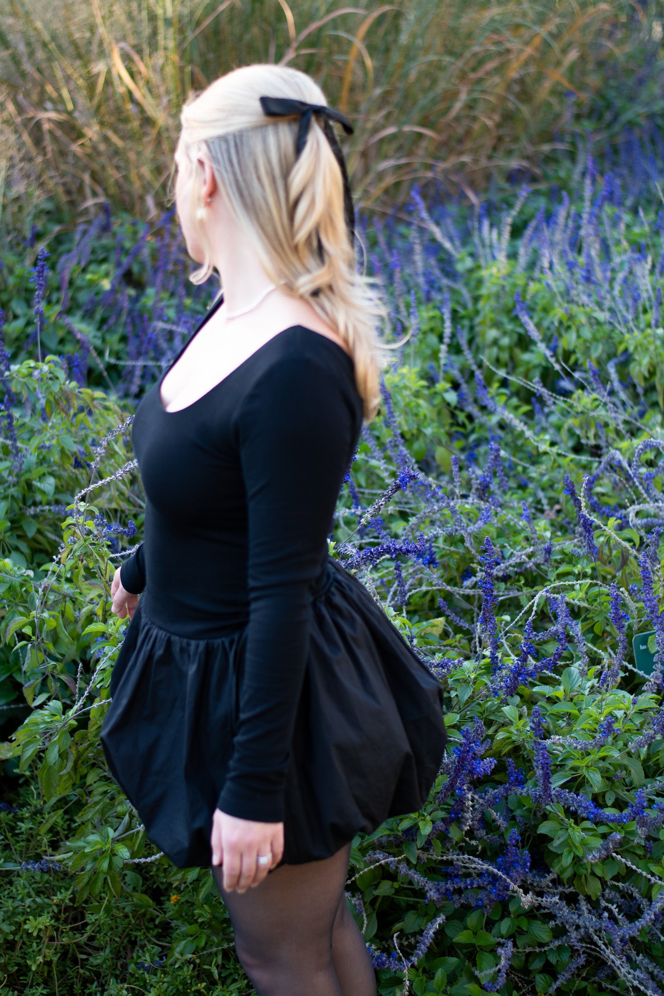 Black Dress with Bubble Skirt