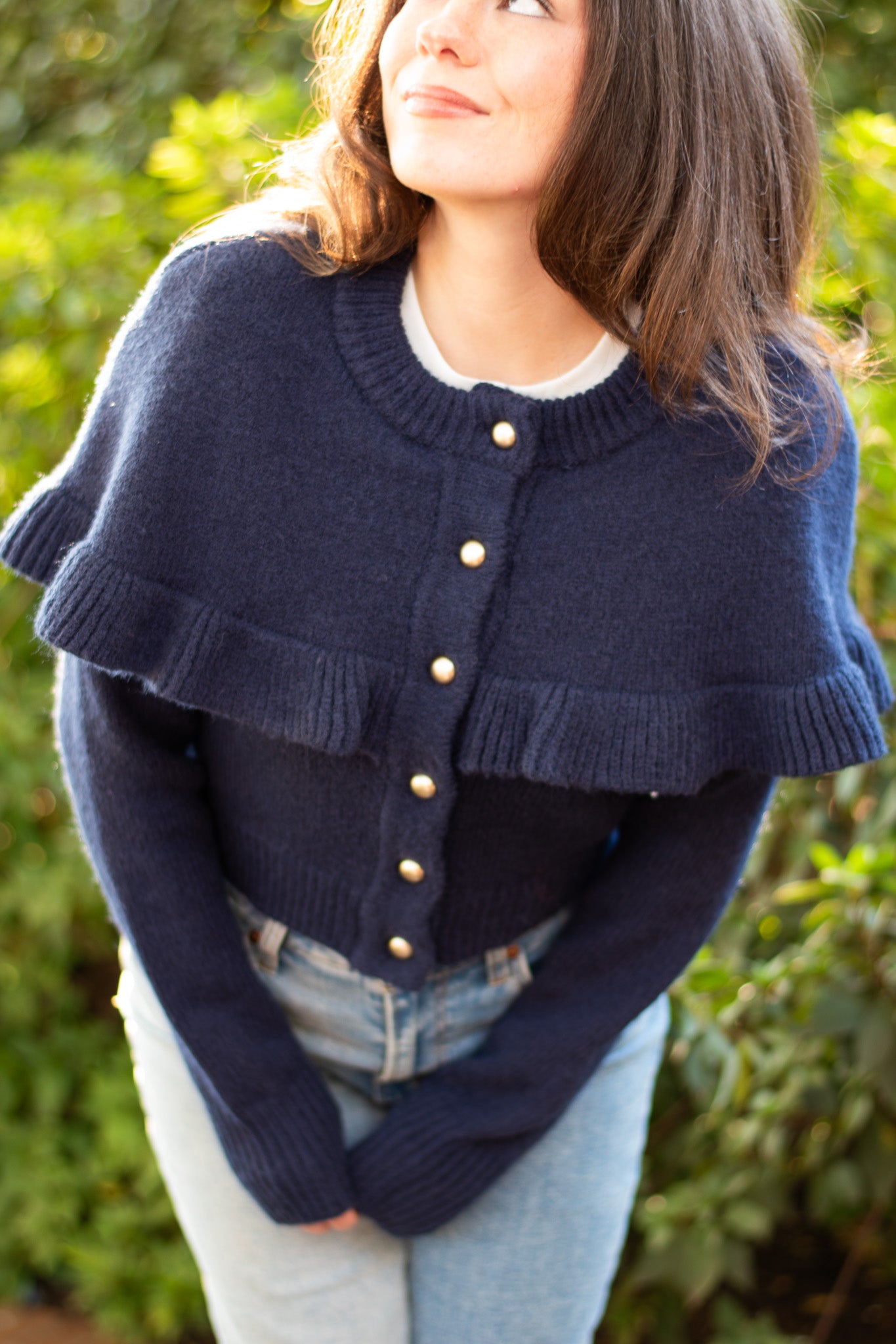 Navy Cape Cardigan